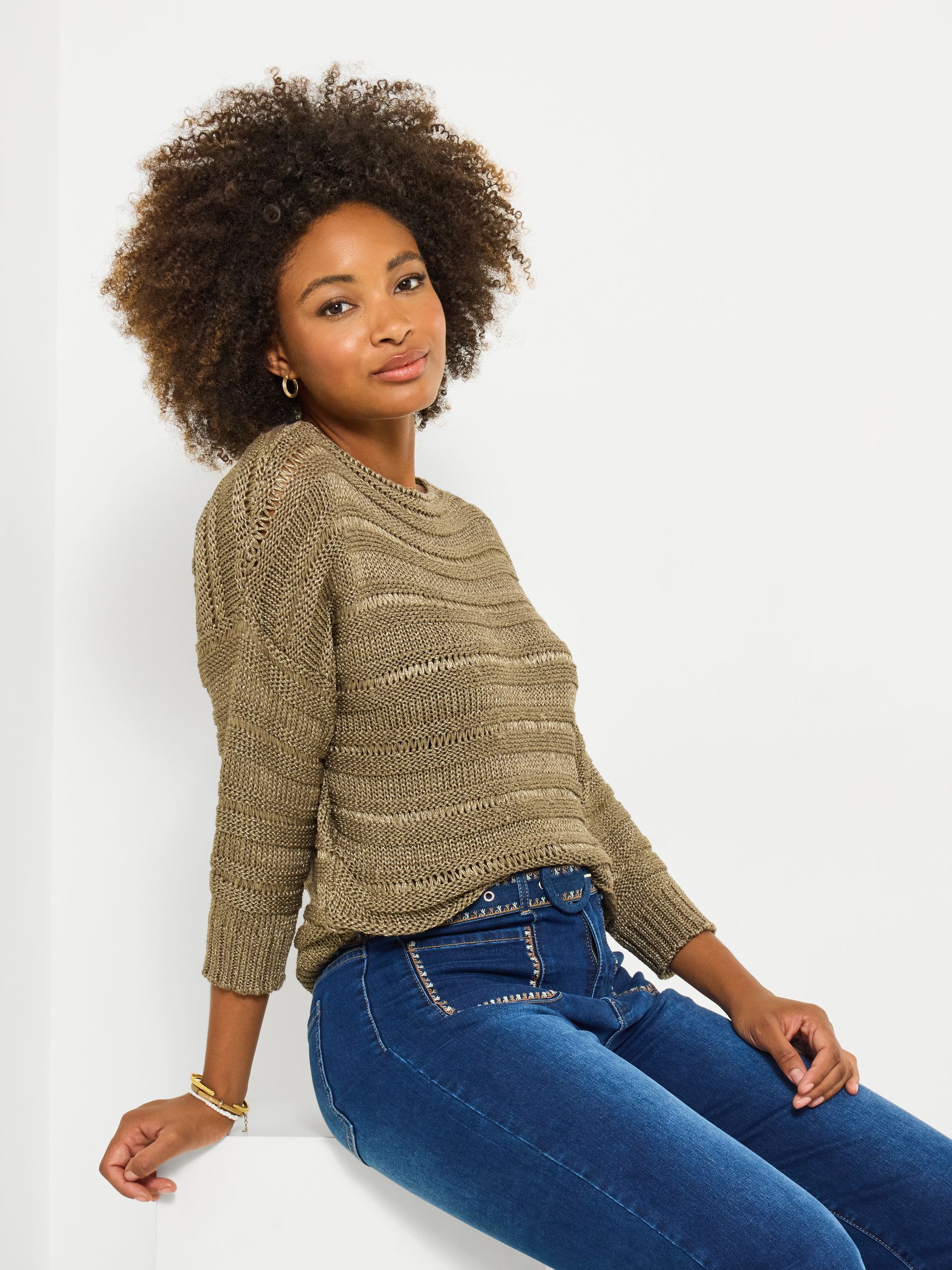 Buy Joe Browns Gold Boat Neck Ladder Knit Jumper from Next Brazil