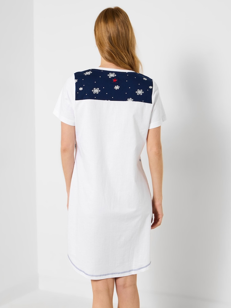 Joe Browns White Snowman Festive Jersey Nightie - Image 2 of 5 Joe Browns White Snowman Festive Jersey Nightie - Image 2 of 5