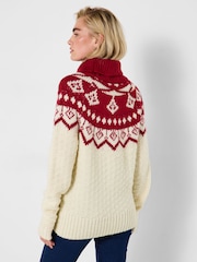 Joe Browns Cream Fairisle Pattern Roll Neck Jumper - Image 5 of 7