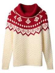 Joe Browns Cream Fairisle Pattern Roll Neck Jumper - Image 7 of 7