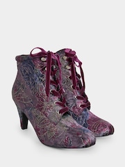 Joe Browns Purple Fenchurch Velvet Ankle Boots - Image 3 of 4