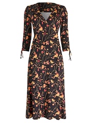 Joe Browns Black Festive Robin Print Dress - Image 7 of 7
