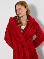 Joe Browns Red Festive Soft Fleece Dressing Grown - Image 3 of 6