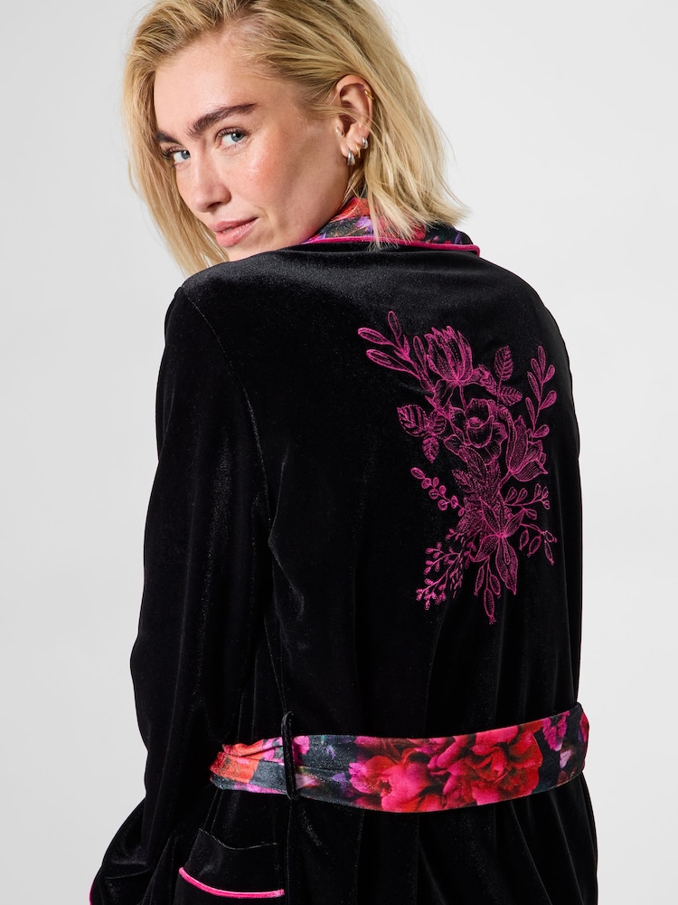 joe browns dressing gown Buy Joe Browns Black Boutique Floral Velour Dressing Gown from Next  Luxembourg