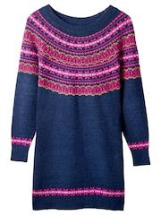 Joe Browns Blue Jacquard Detail Fairisle Knitted Dress - Image 6 of 6