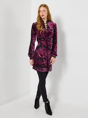 Joe Browns Purple Striking Floral Devore Tunic Top - Image 1 of 6