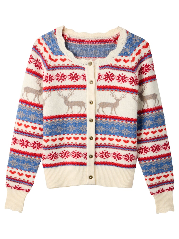 Joe Browns Cream Fairisle Pattern Design Winter Cardigan - Image 7 of 7 Joe Browns Cream Fairisle Pattern Design Winter Cardigan - Image 7 of 7