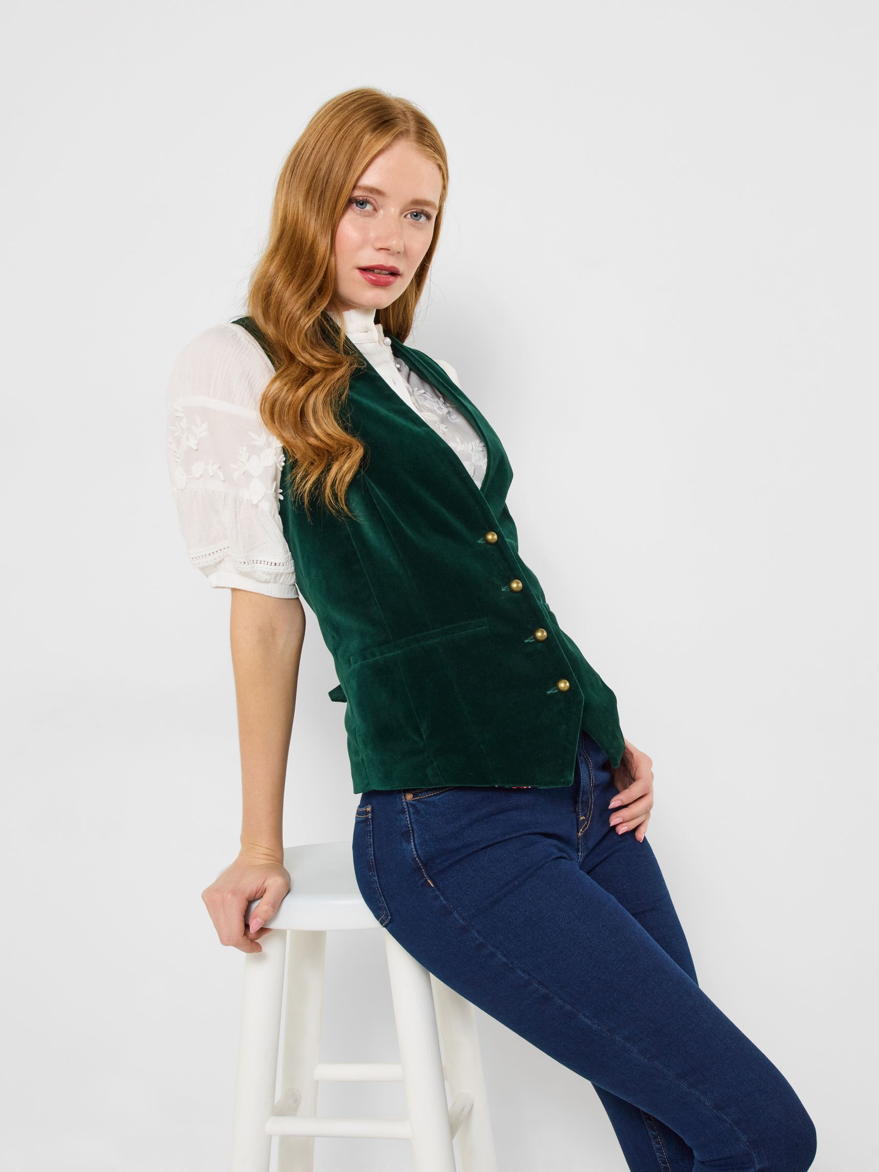 ヴァクトー ブルジョア フリルベスト 新品 よーりんサイズ Vaqutaux Buy Joe Browns Green Button Fastened Velvet Waistcoat from Next Greece