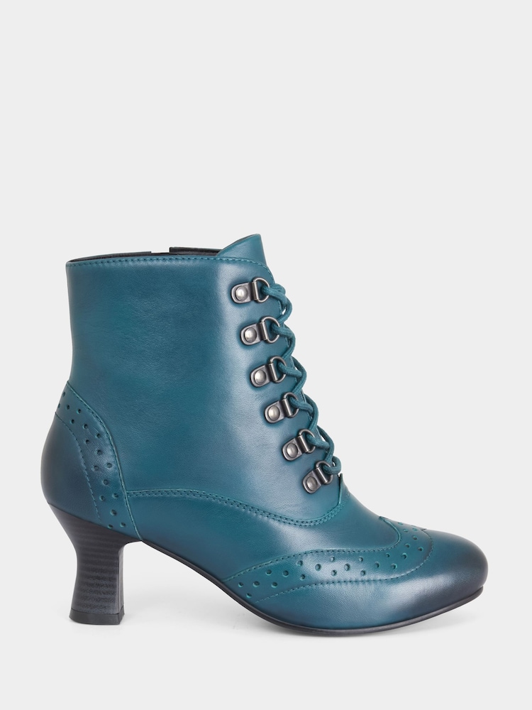 Joe Browns Blue Lace-Up Fenchurch Leather Ankle Boots - Image 1 of 4 Joe Browns Blue Lace-Up Fenchurch Leather Ankle Boots - Image 1 of 4