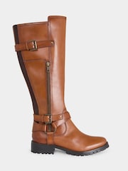 Joe Browns Brown Buckle And Zip Detail Leather Riding Boots - Image 3 of 6
