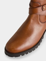 Joe Browns Brown Buckle And Zip Detail Leather Riding Boots - Image 6 of 6