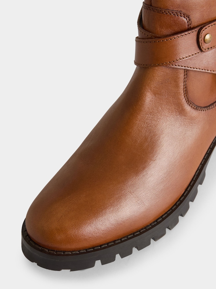 Joe Browns Brown Buckle And Zip Detail Leather Riding Boots - Image 6 of 6 Joe Browns Brown Buckle And Zip Detail Leather Riding Boots - Image 6 of 6
