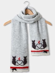 Joe Browns Grey Cat Button And Bow Detail Scarf - Image 1 of 3