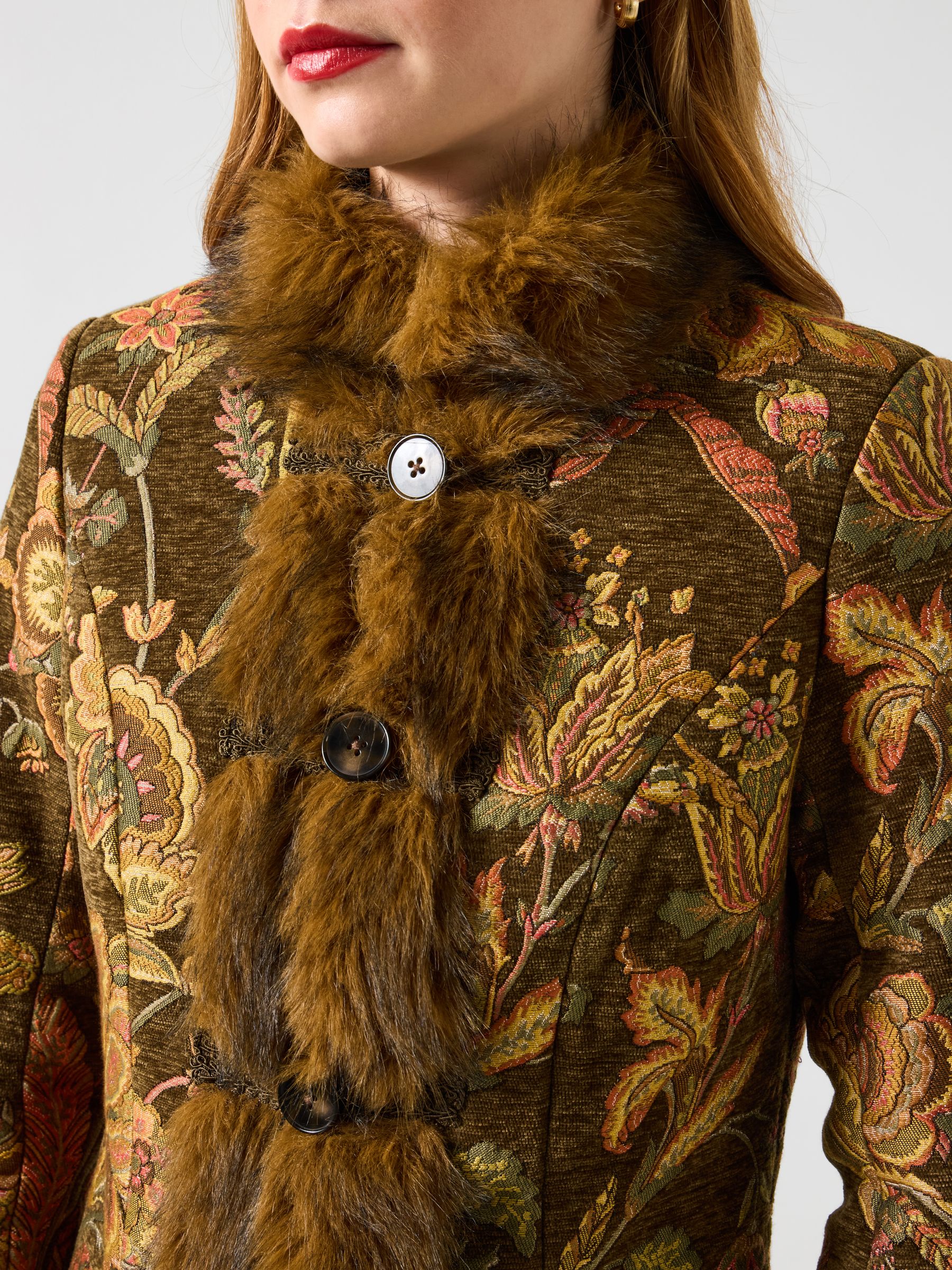 Buy Joe Browns Gold Floral Print Jacquard Coat from Next Ireland