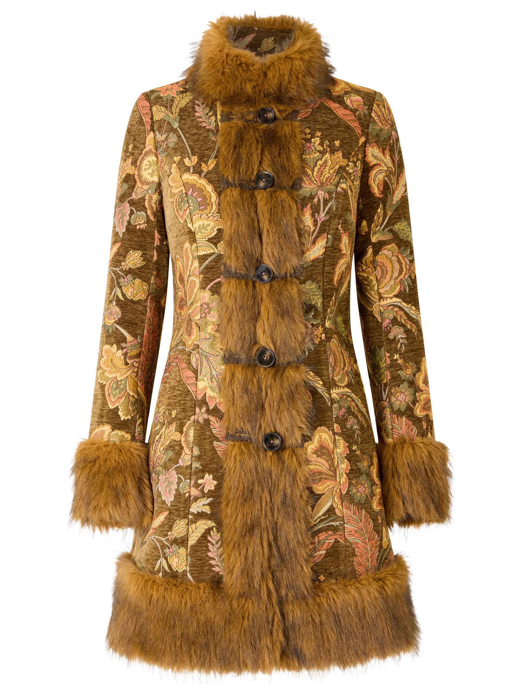 Buy Joe Browns Gold Floral Print Jacquard Coat from Next Australia