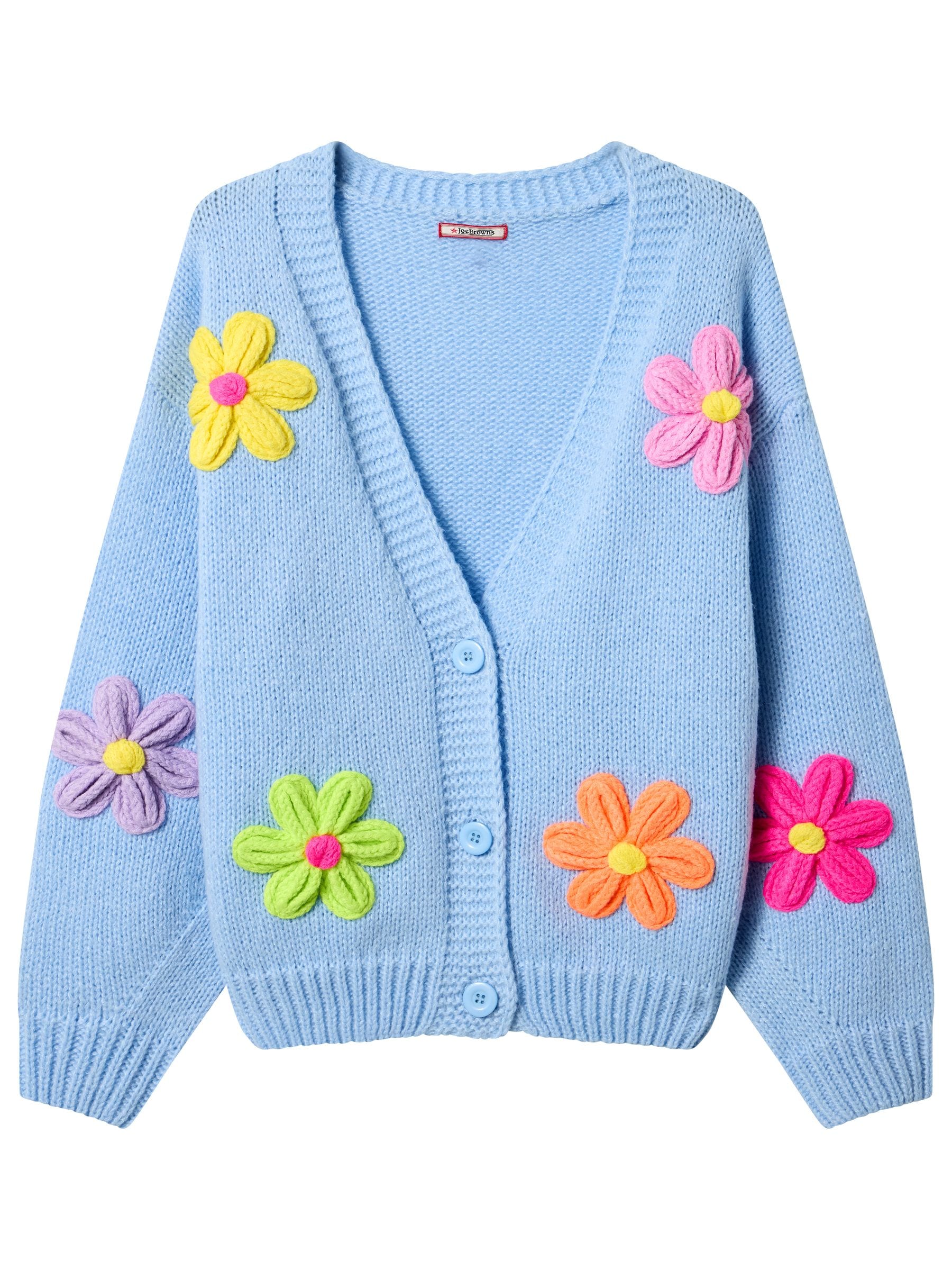 Buy Joe Browns Blue V-Neck Button Through Floral Cardigan from