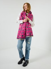 Joe Browns Pink Cat Print Scarf - Image 4 of 5