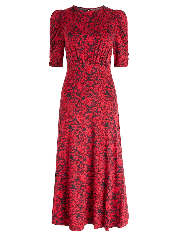 Joe Browns Red Floral Print Jersey Dress - Image 7 of 7 Joe Browns Red Floral Print Jersey Dress - Image 7 of 7