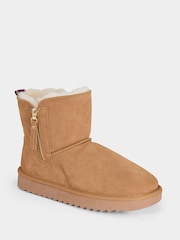 Joe Browns Brown Winter Suede Snug Boots - Image 3 of 6