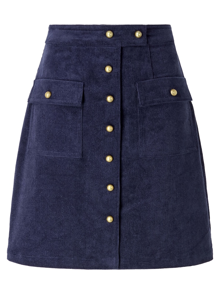 Joe Browns Blue Patch Pocket Cord Mini Skirt - Image 2 of 5 Joe Browns Blue Patch Pocket Cord Mini Skirt - Image 2 of 5