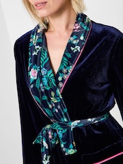 Joe Browns Blue Floral Print Boutique Dressing Grown - Image 7 of 8