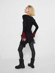Joe Browns Black Floral Embroidered Tunic Top - Image 3 of 5
