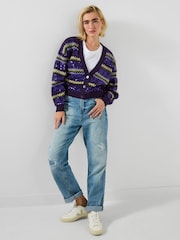 Joe Browns Purple Sequin Oversized Cardigan - Image 1 of 5