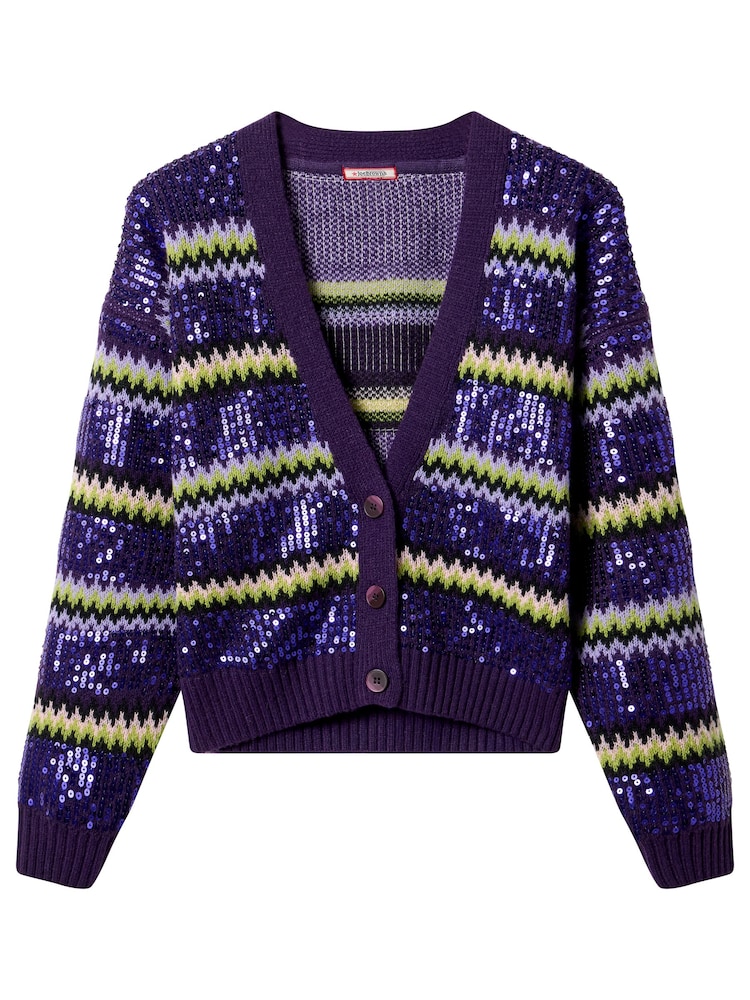 Joe Browns Purple Sequin Oversized Cardigan - Image 5 of 5 Joe Browns Purple Sequin Oversized Cardigan - Image 5 of 5