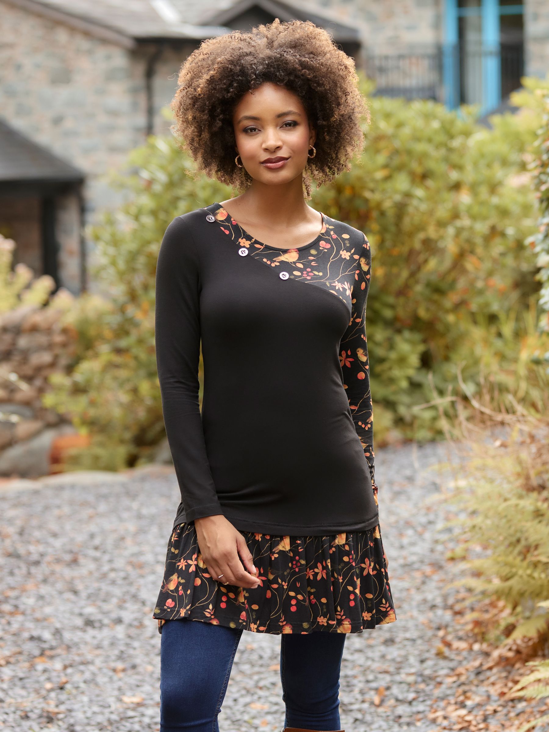Easy Days Jersey Tunic Top Size 18 Black Women's - Image 2