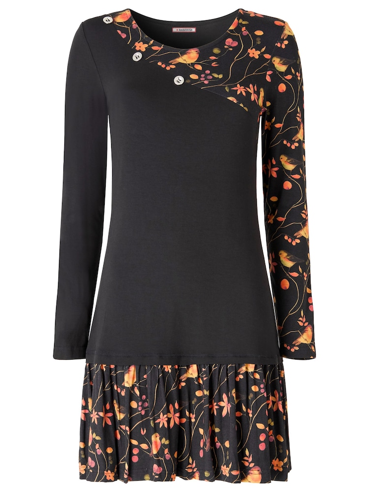 Joe Browns Black Robin Print Jersey Tunic Top - Image 7 of 7 Joe Browns Black Robin Print Jersey Tunic Top - Image 7 of 7