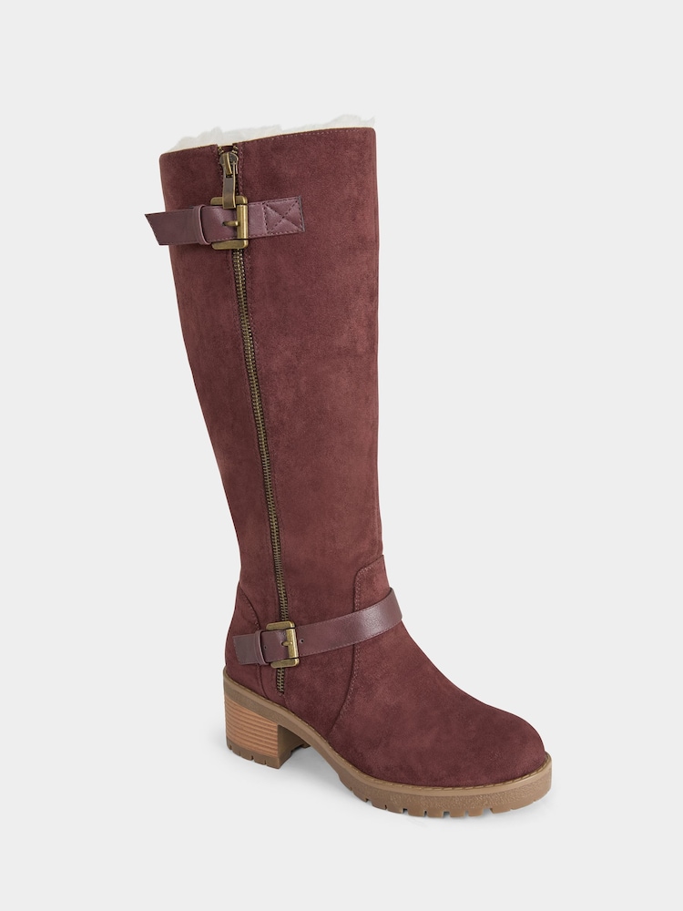 Joe Browns Brown Fur Lined Microsuede Boots - Image 2 of 4 Joe Browns Brown Fur Lined Microsuede Boots - Image 2 of 4