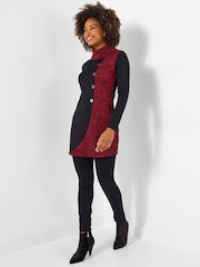 Joe Browns Black Cowl Neck Jacquard Tunic Blouse - Image 1 of 5