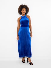Joe Browns Blue Halter Neck Velour Maxi Dress - Image 5 of 6
