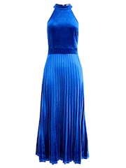 Joe Browns Blue Halter Neck Velour Maxi Dress - Image 6 of 6
