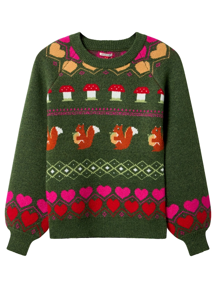 Joe Browns Green Woodland Jacquard Jumper - Image 6 of 6 Joe Browns Green Woodland Jacquard Jumper - Image 6 of 6