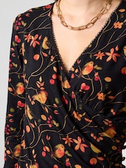 Joe Browns Robin Print Jersey Wrap Blouse - Imagen 4 de 6