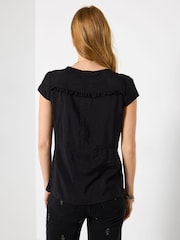 Joe Browns Black Sequin And Corsage Detail Blouse - Image 4 of 6