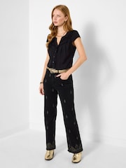 Joe Browns Black Sequin And Corsage Detail Blouse - Image 5 of 6