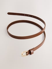 タン ブラウン - スキニーレザーベルト - 画像 3 / 3