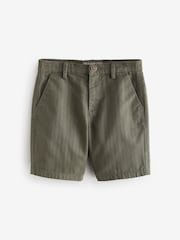 Khaki Green Textured Chino Shorts - Image 1 of 1