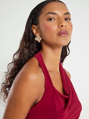 River Island Red Sleeveless Drape Halter Neck Top - Image 3 of 3