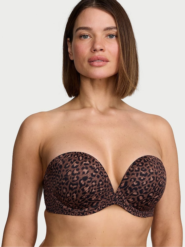 Victoria's Secret Leopard Brown Strapless Multiway Push Up Bra - Image 1 of 3 Victoria's Secret Leopard Brown Strapless Multiway Push Up Bra - Image 1 of 3