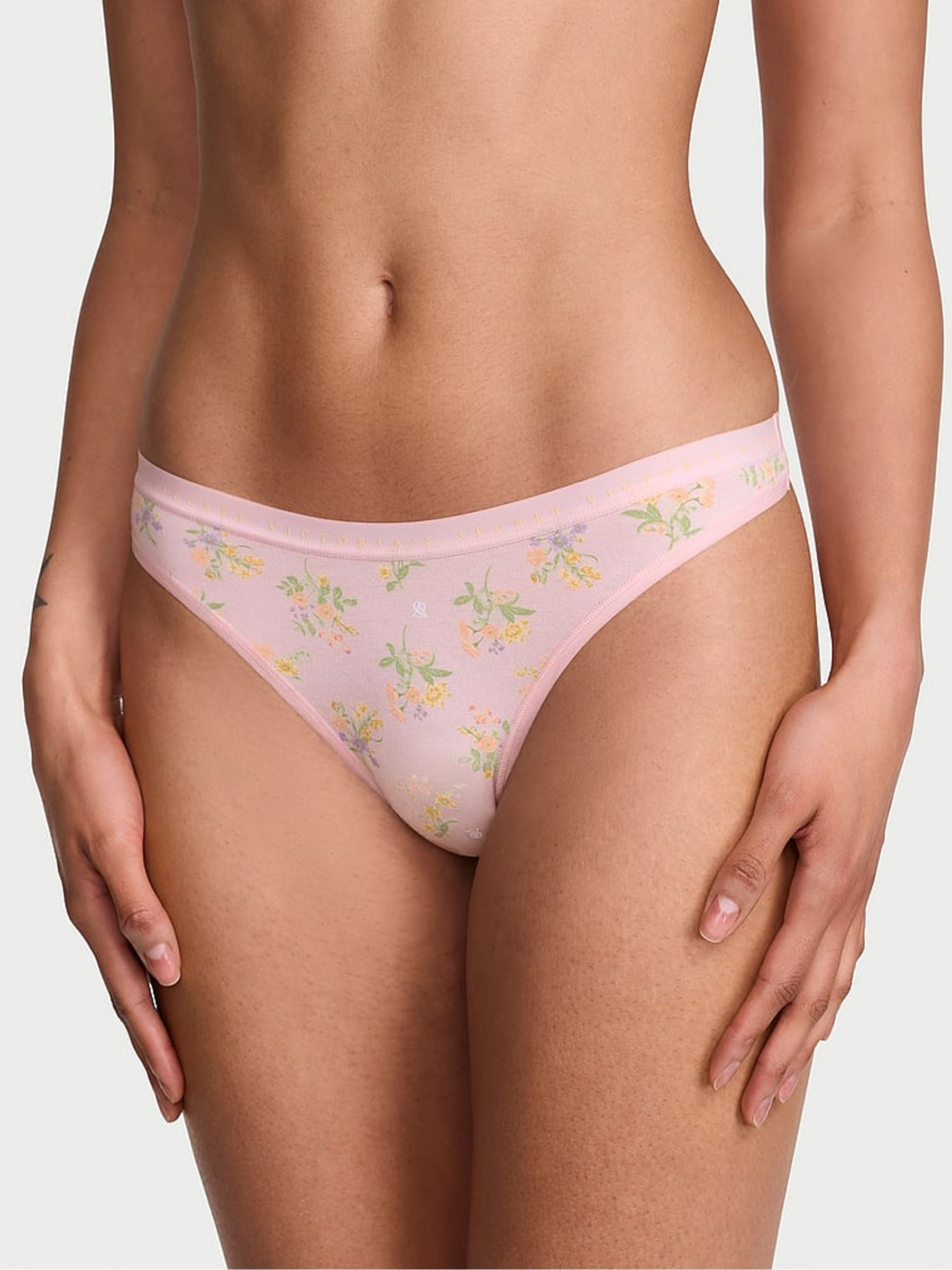 Victoria's Secret Pink Floral Bouquet Thong Knickers