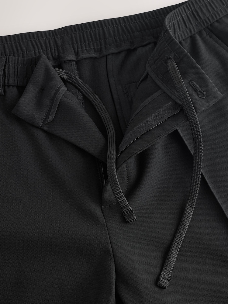 Black Smart Motionflex Trousers with Elasticated Waist - Image 12 of 12