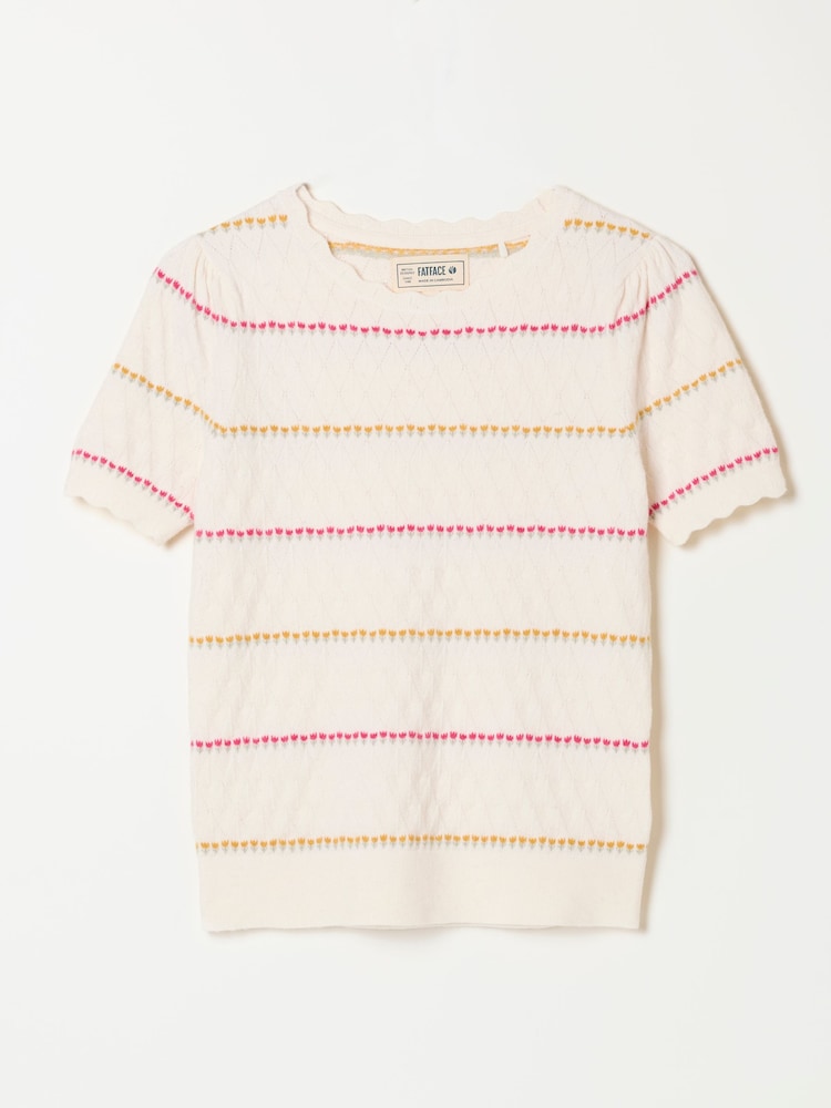 FatFace Fleur Ivory Stripe Knitted T-Shirt - Image 5 of 5 FatFace Fleur Ivory Stripe Knitted T-Shirt - Image 5 of 5