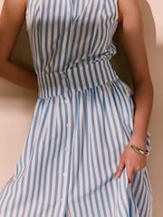 Blue/White Stripe Button Down Maxi Skirt - Image 5 of 8