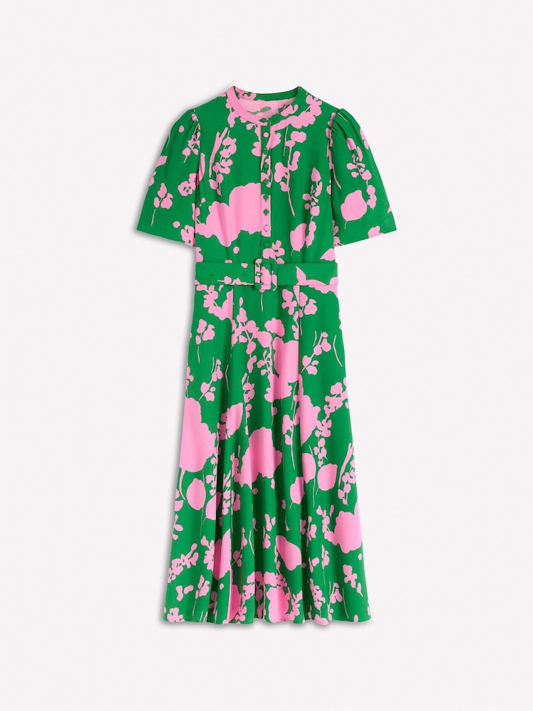 Boden Green Kate Puff Sleeve Belted Dress - Image 6 of 6 Boden Green Kate Puff Sleeve Belted Dress - Image 6 of 6