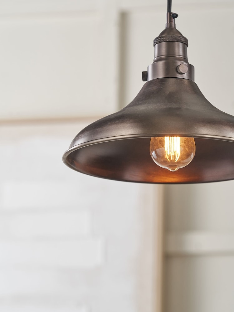 Pacific Antique Brass Ellis Café Metal Pendant Ceiling Light - Image 2 of 6