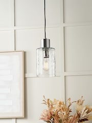 Pacific Clear Loxley Ripple Effect Glass Pendant Ceiling Light - Image 2 of 6