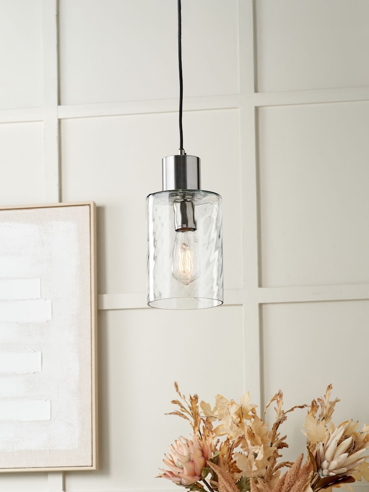 Pacific Clear Loxley Ripple Effect Glass Pendant Ceiling Light - Image 2 of 6 Pacific Clear Loxley Ripple Effect Glass Pendant Ceiling Light - Image 2 of 6